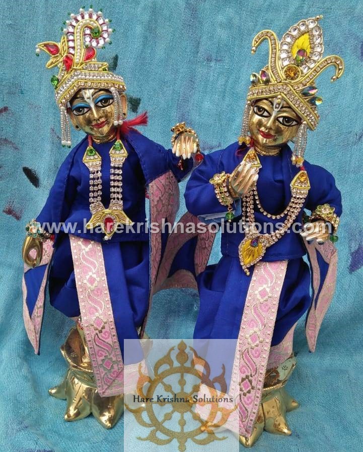LISA Handcrafted & Multicolored Decorative Wooden Lord Krishna (Thakur ji )  Spiritual Statue With Blue Dress || For Worship - Lisa Woodco