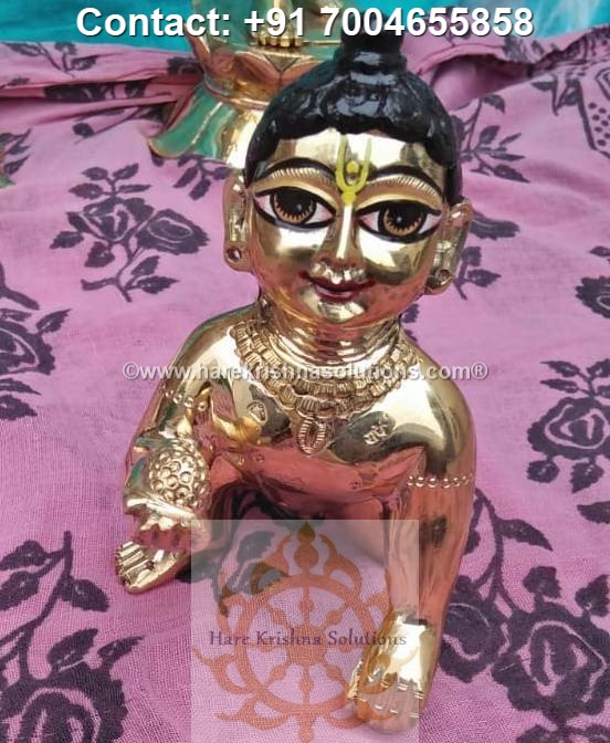 6 inches Laddu Gopal Deity ( Original Asthadhatu Metal, Multi Colour ...