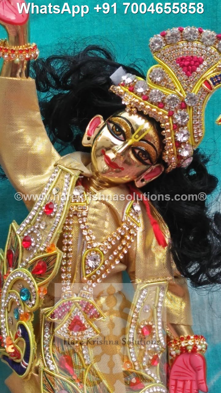 Gaura Nitai-Natabar-Dancing-Deity (12 Inches, Asthadhatu Metal)-Golden ...